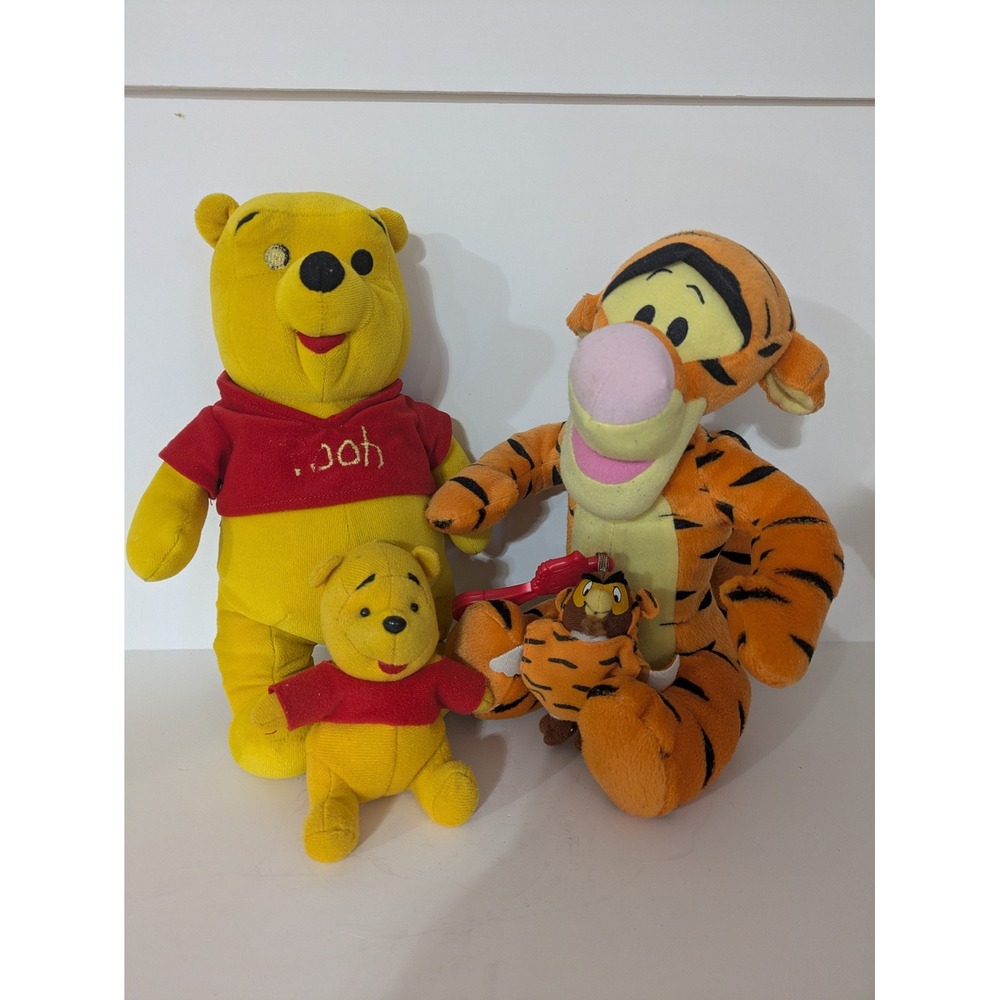 Disney Winnie the Pooh Tigger Gopher Plush Toy Set 4 Pieces Yellow Orange Red